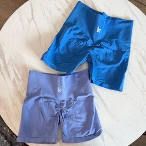 Kamo fitness Active Seamless High-Waist Bike Shorts - Blue & Lavender